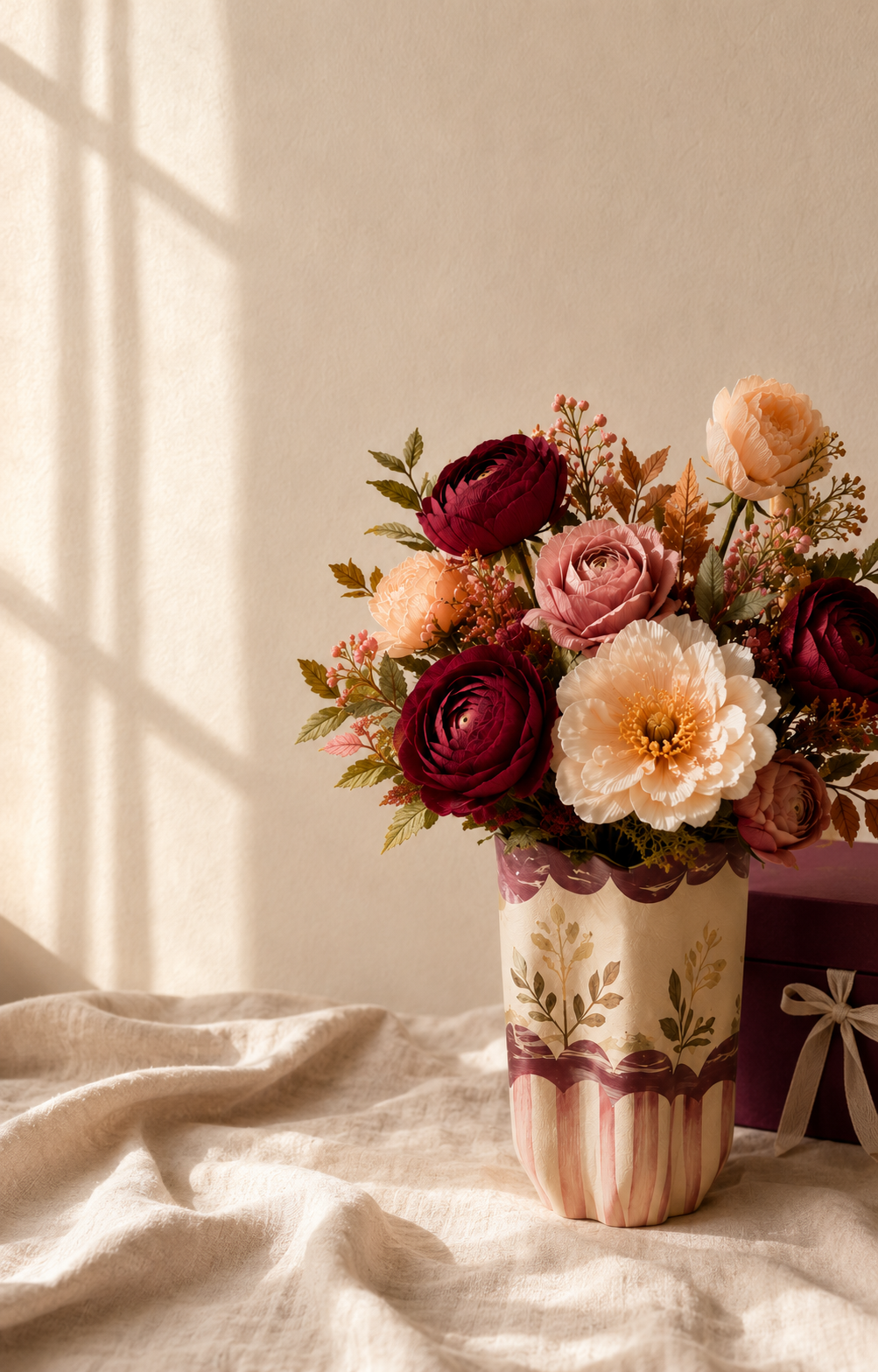 FOREVER FLOWERS — Flores de papel y jarrón para pintar